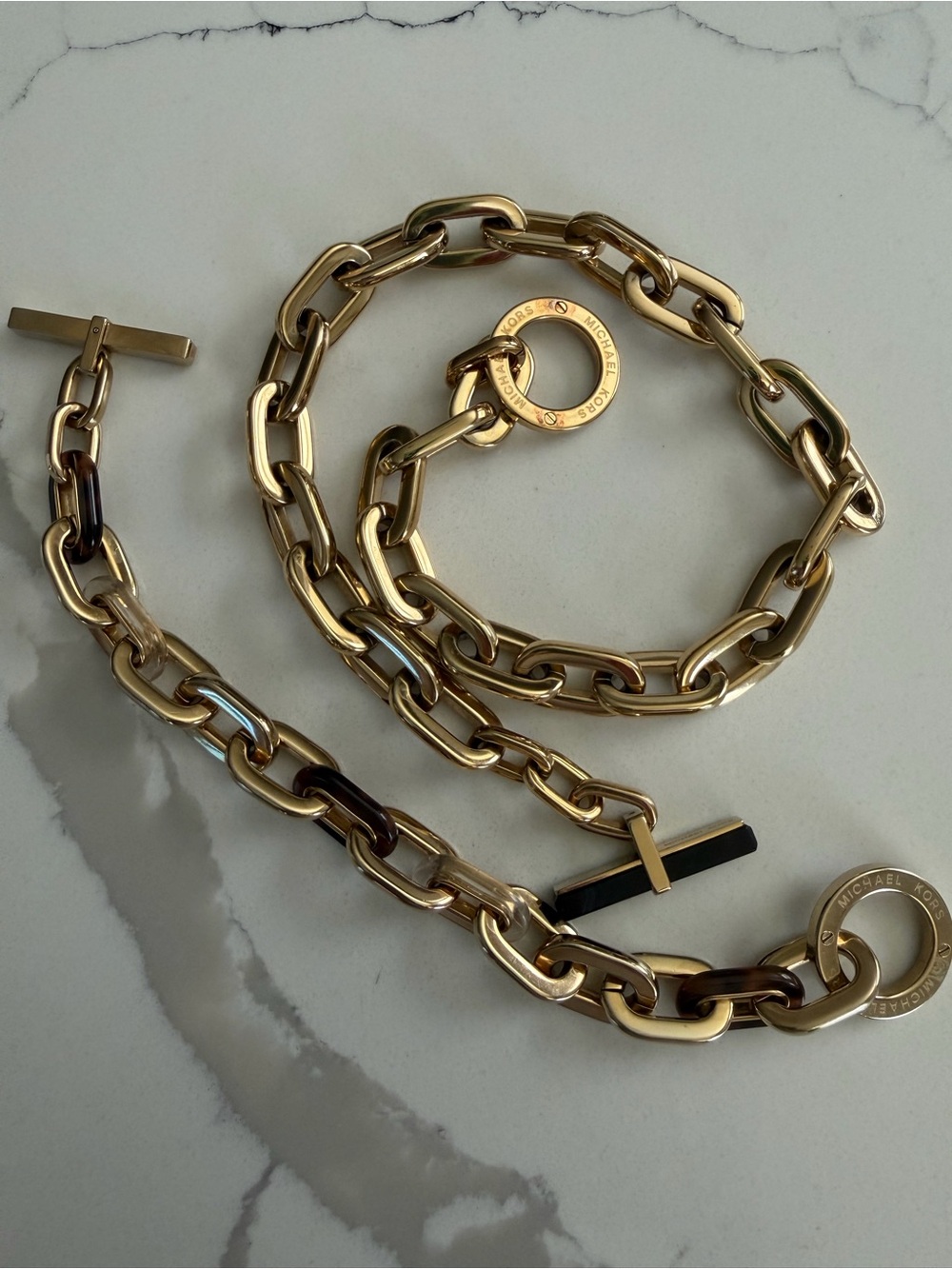 Michael Kors Gold-Tone Chunky Link Bracelet with Toggle